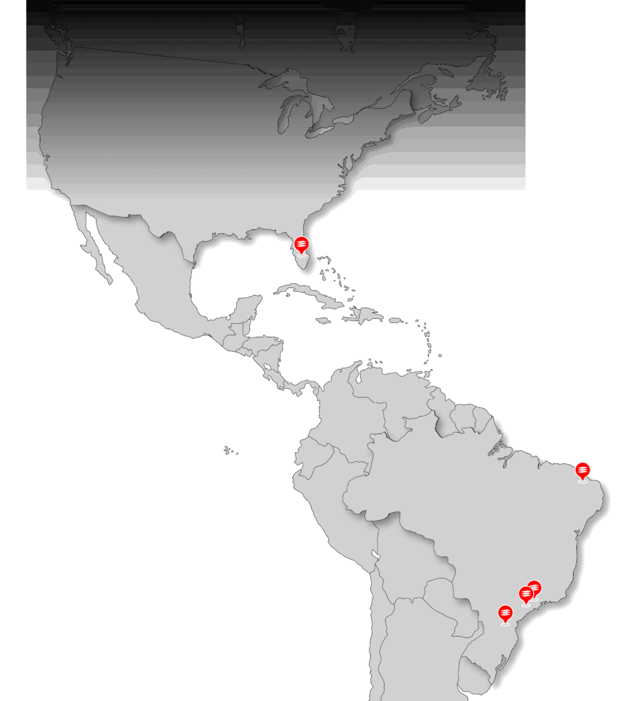 Mapa dos data centers ultraWhats - Servers